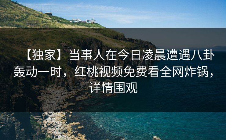 【独家】当事人在今日凌晨遭遇八卦轰动一时，红桃视频免费看全网炸锅，详情围观